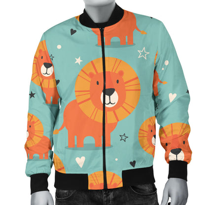 Lion Baby Pattern Print Design 03 Men Bomber Jacket