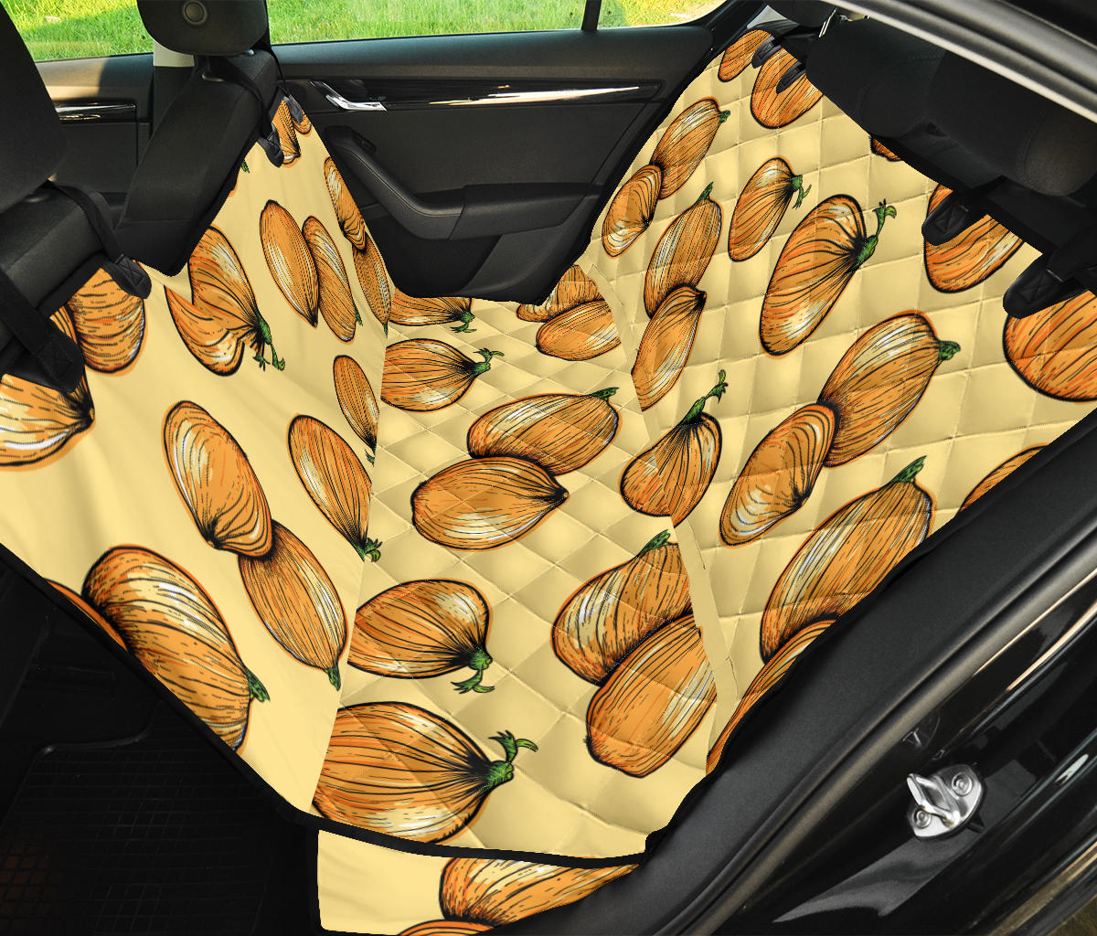 Onion Pattern Print Design A04 Rear Dog Car Seat Cover Hammock