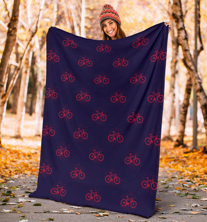 Bicycle Pattern Print Design 01 Premium Blanket