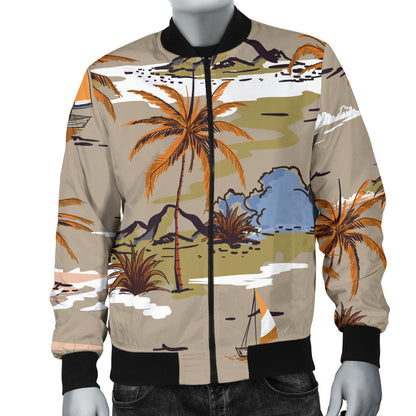 Pacific island Pattern Print Design A05 Men Bomber Jacket