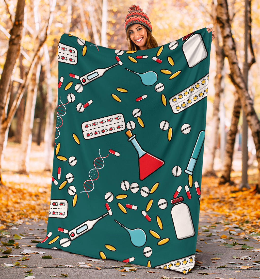 Nurse Pattern Print Design A05 Premium Blanket
