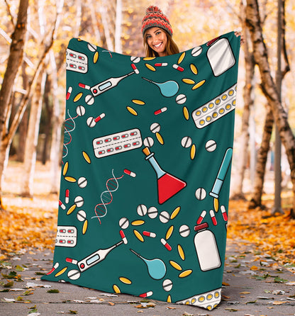 Nurse Pattern Print Design A05 Premium Blanket