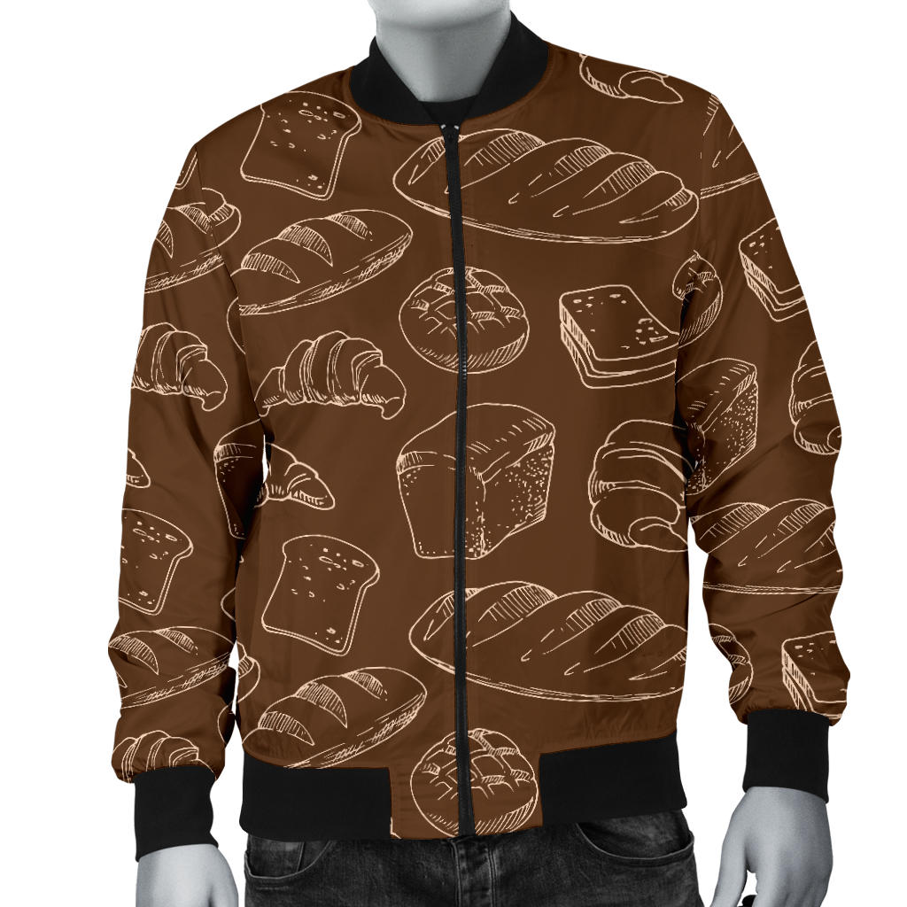 Bread Pattern Print Design 02 Men Bomber Jacket