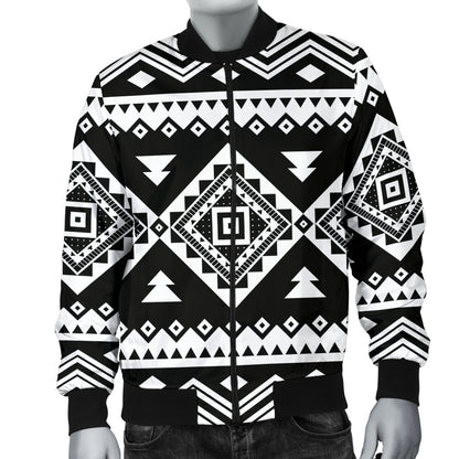 Aztec Pattern Print Design 08 Men Bomber Jacket