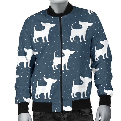 Chihuahua Pattern Print Design 03 Men Bomber Jacket
