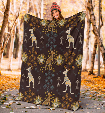 Kangaroos Pattern Print Design 03 Premium Blanket
