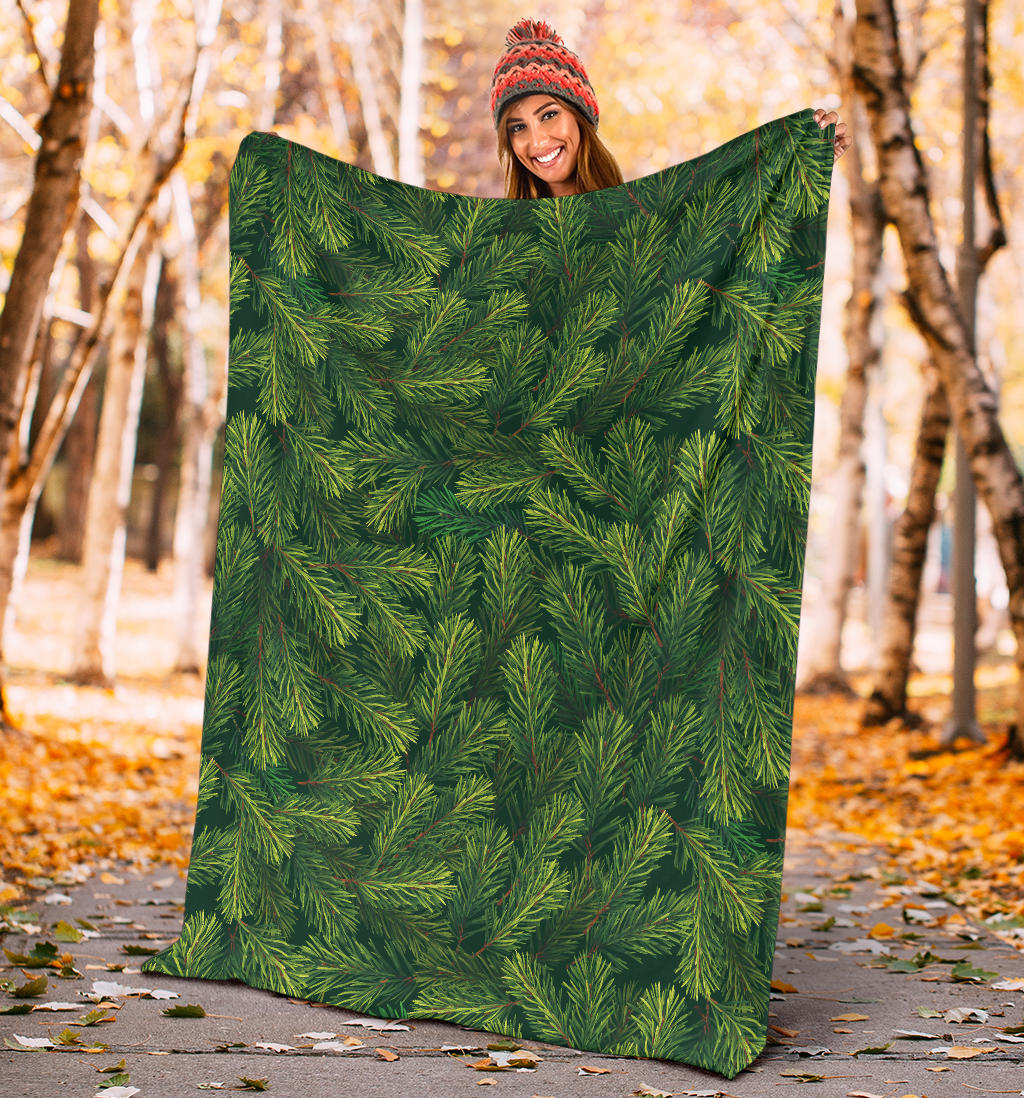 Christmas Tree Pattern Print Design 02 Premium Blanket