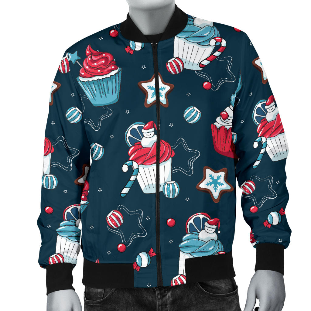 Cupcake Pattern Print Design 03 Men Bomber Jacket