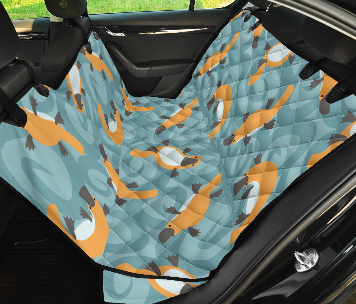 Platypus Pattern Print Design A01 Rear Dog Car Seat Cover Hammock