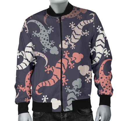 Gecko Pattern Print Design 02 Men Bomber Jacket