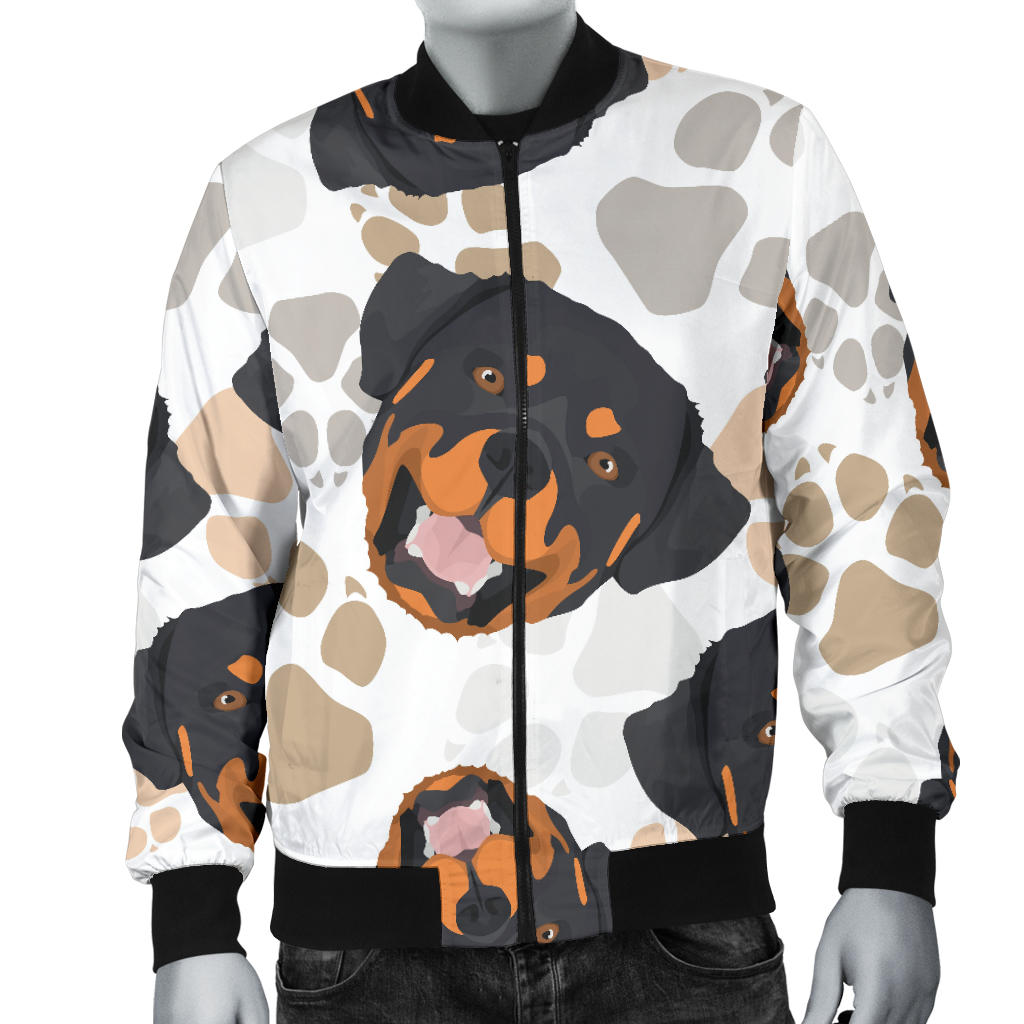 Rottweiler Pattern Print Design A03 Men Bomber Jacket