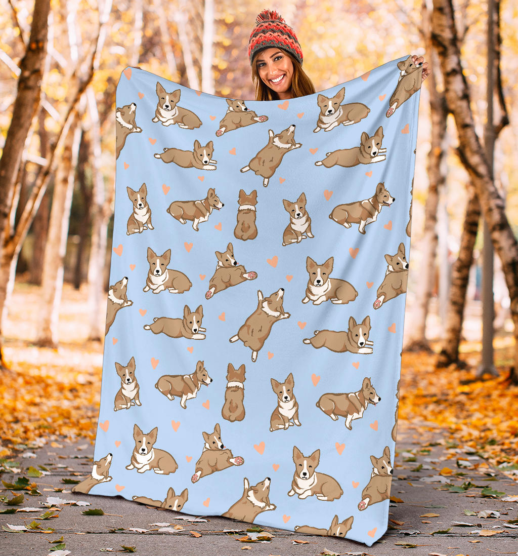 Pembroke Welsh Corgis Pattern Print Design A05 Premium Blanket