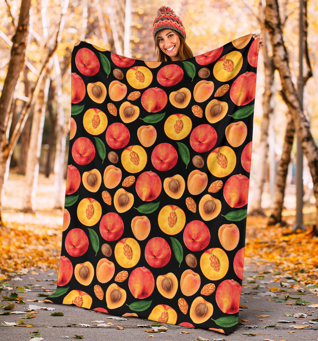 Peach Pattern Print Design A02 Premium Blanket