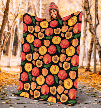Peach Pattern Print Design A02 Premium Blanket