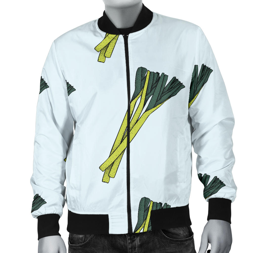 Leek Pattern Print Design 03 Men Bomber Jacket