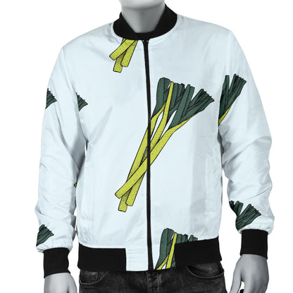Leek Pattern Print Design 03 Men Bomber Jacket