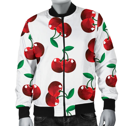 Cherry Pattern Print Design 01 Men Bomber Jacket