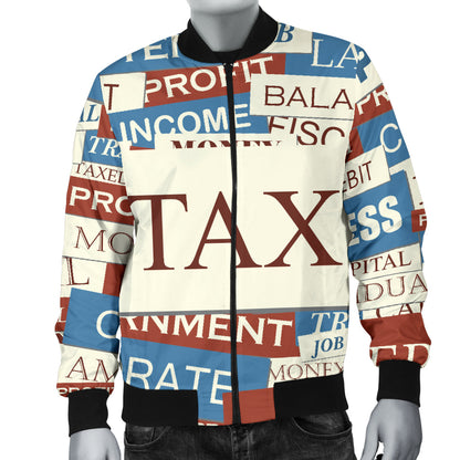 Accounting Financial Pattern Print Design 01 Men Bomber Jacket