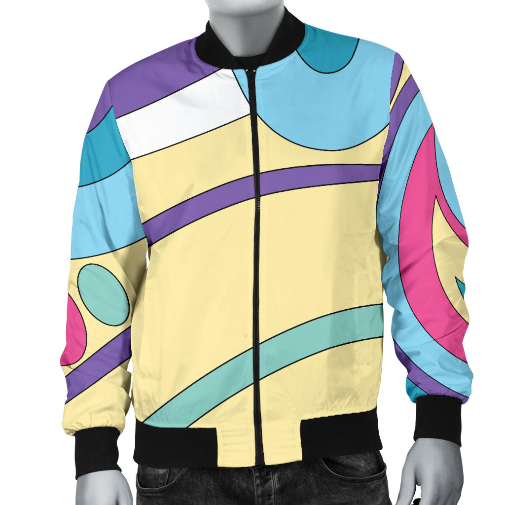 Funky Retro Pattern Print Design A01 Men Bomber Jacket