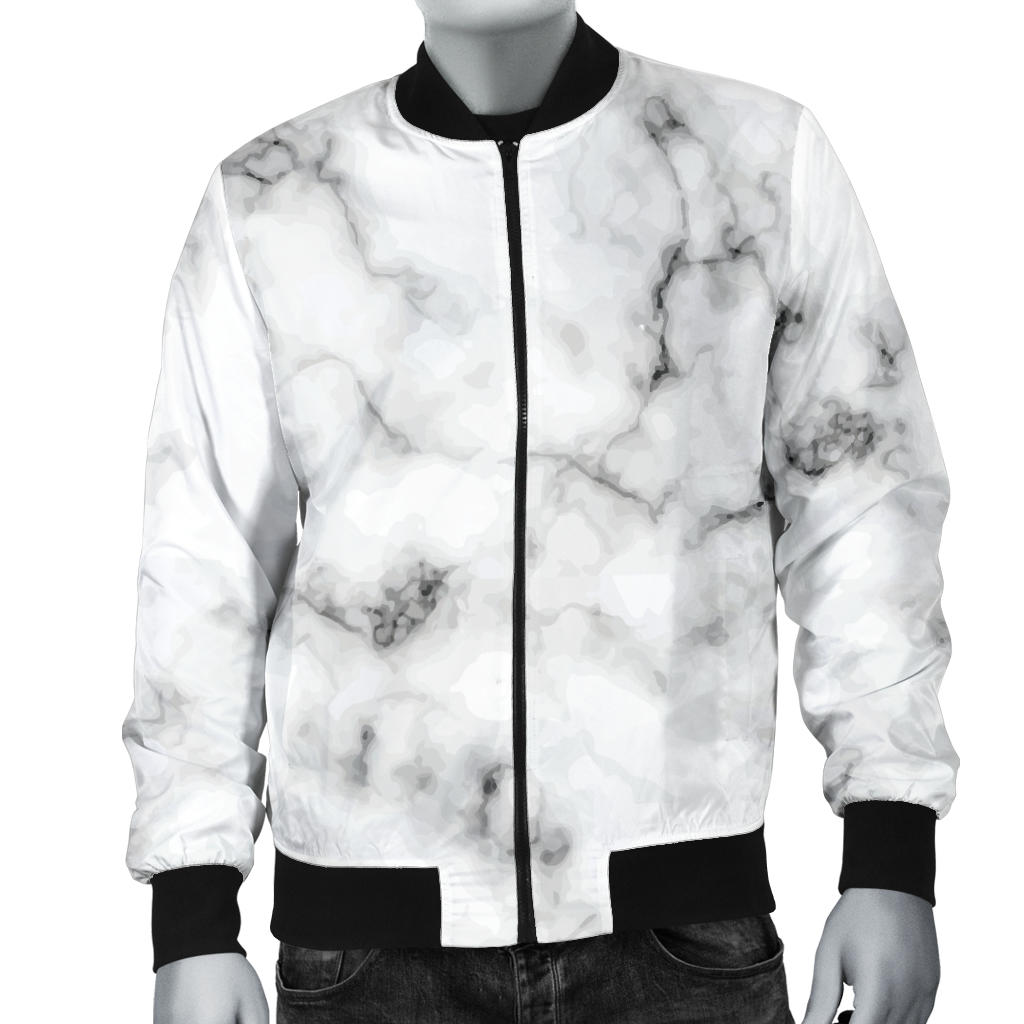 Marble Pattern Print Design 01 Men Bomber Jacket
