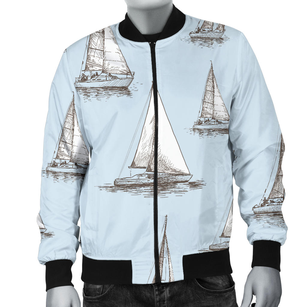 Sailing Ships Pattern Print Design A01/men-bomber-jacket.jpg Men Bomber Jacket