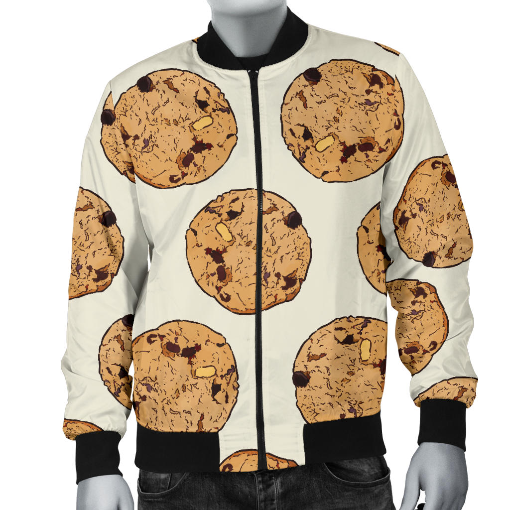 Cookie Pattern Print Design 05 Men Bomber Jacket