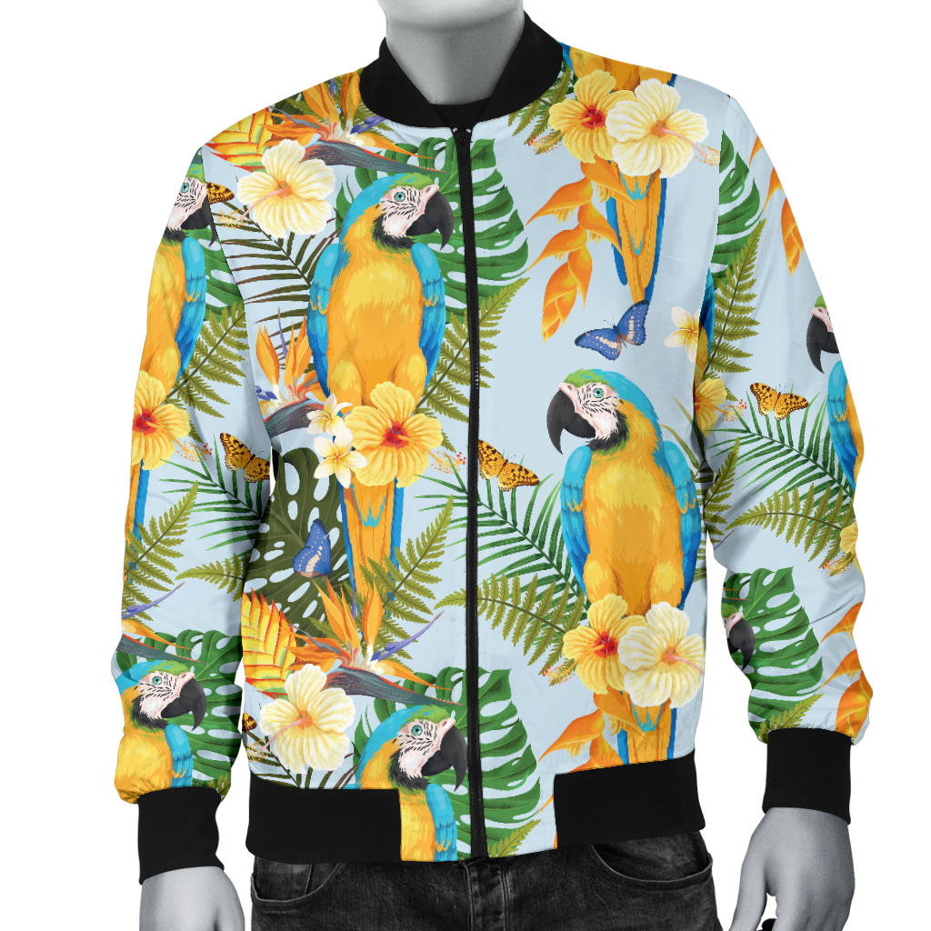 Parrot Pattern Print Design A04 Men Bomber Jacket