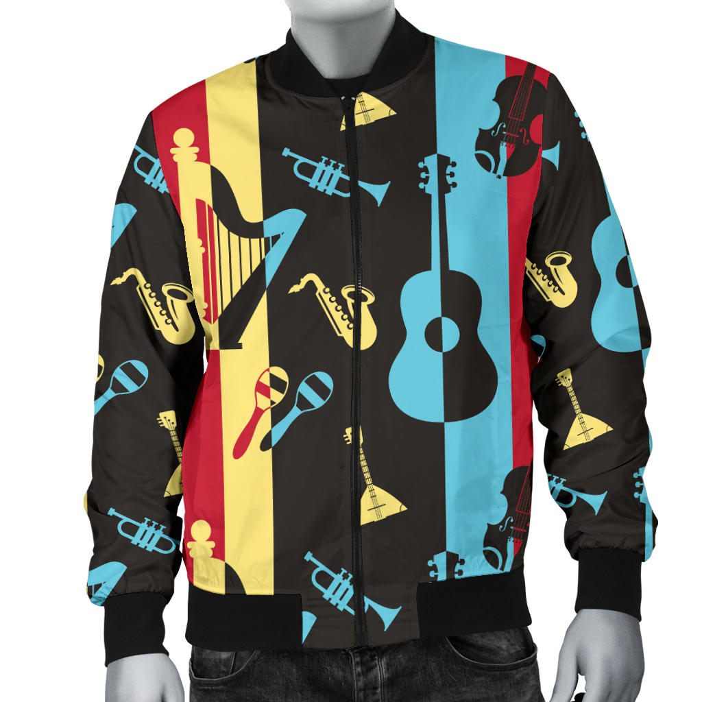 Jazz Pattern Print Design 02 Men Bomber Jacket