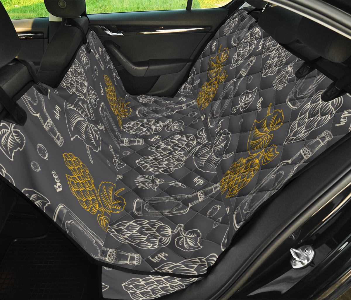 Hope Pattern Print Design 01 Rear Dog Car Seat Cover Hammock