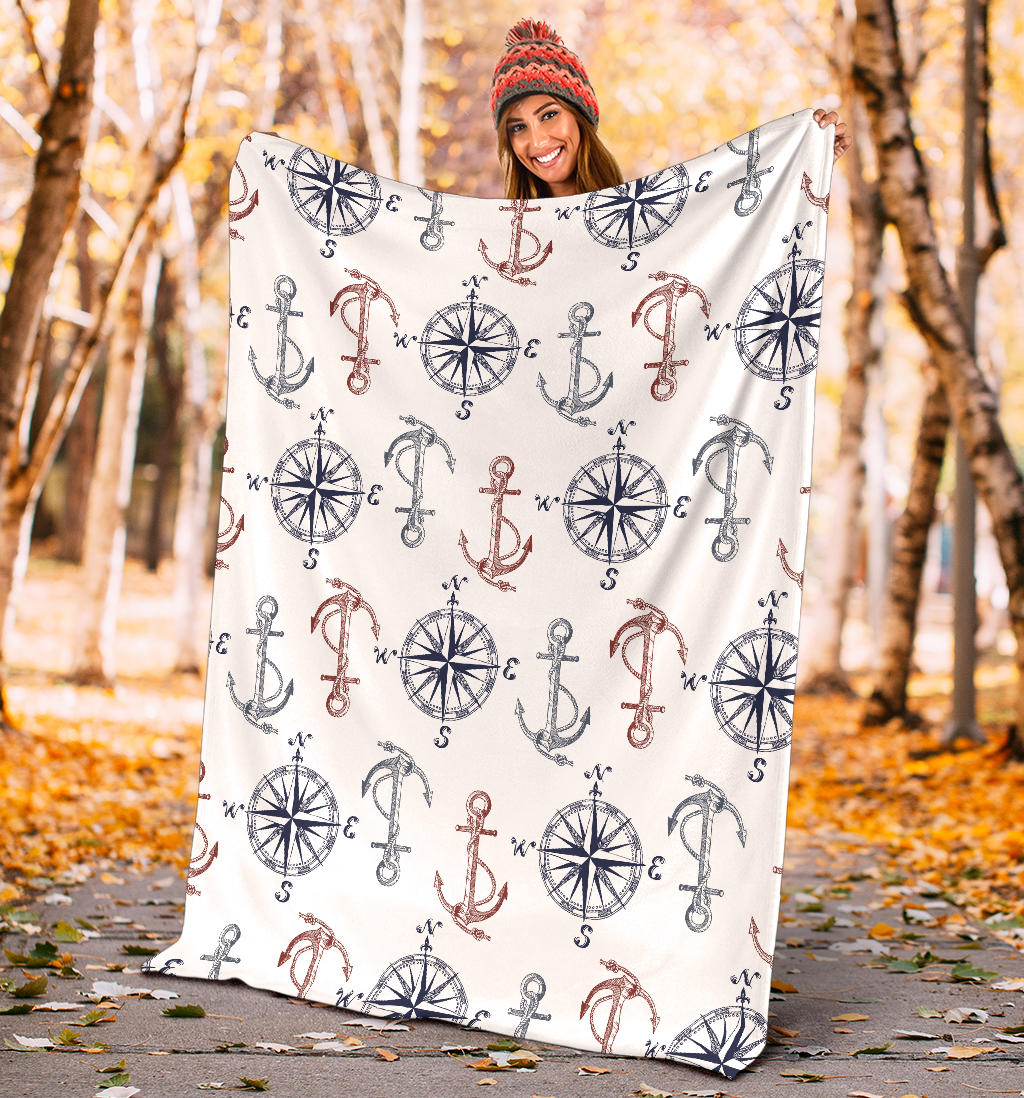 Anchor Pattern Print Design 06 Premium Blanket