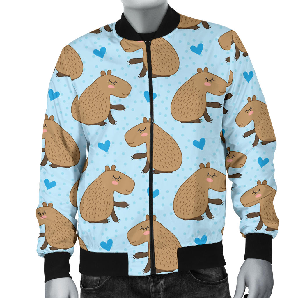Capybara Pattern Print Design 01 Men Bomber Jacket