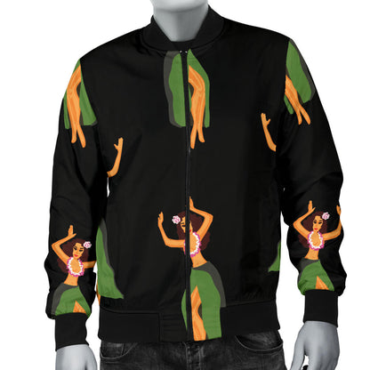 Hula Dancers Girl Pattern Print Design 01 Men Bomber Jacket