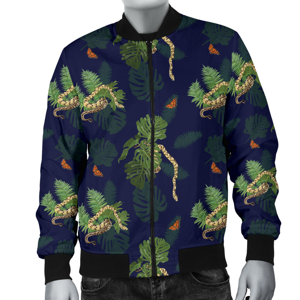 Boa Pattern Print Design 02 Men Bomber Jacket