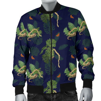 Boa Pattern Print Design 02 Men Bomber Jacket
