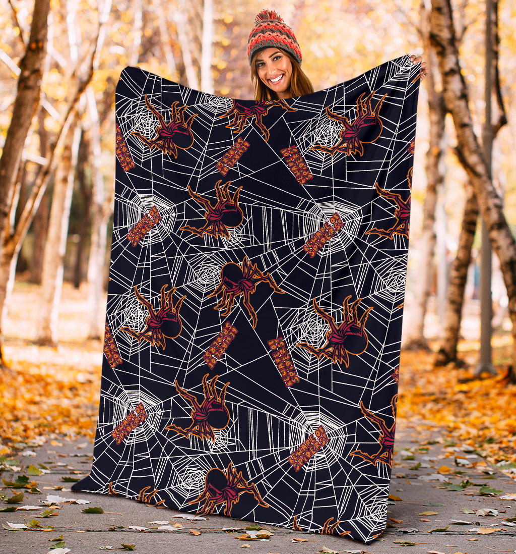 Tarantula Spiderwebs Pattern Print Design 01 Premium Blanket