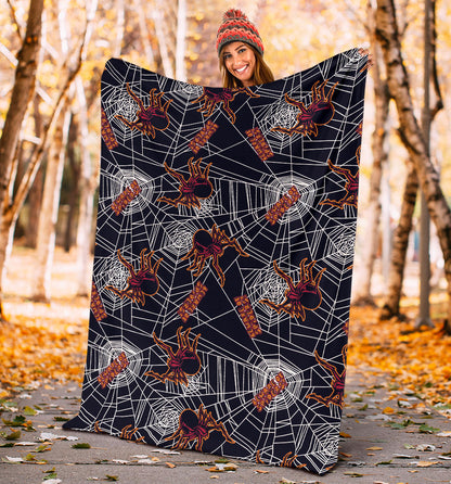 Tarantula Spiderwebs Pattern Print Design 01 Premium Blanket