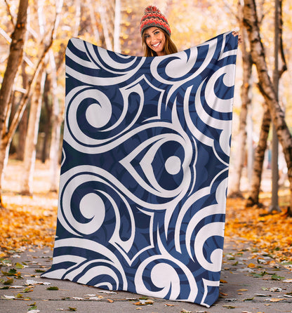 Maori Pattern Print Design 01 Premium Blanket