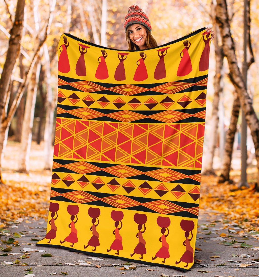 African Pattern Print Design 01 Premium Blanket