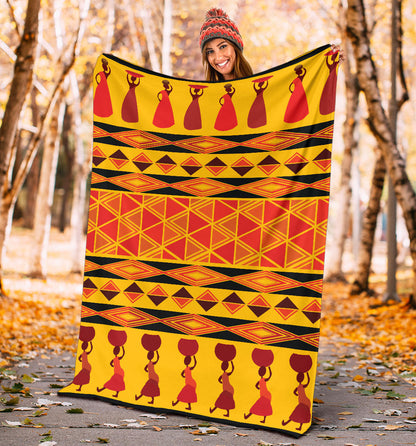 African Pattern Print Design 01 Premium Blanket