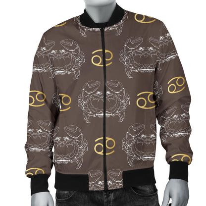 Cancer Zodiac Pattern Print Design 01 Men Bomber Jacket