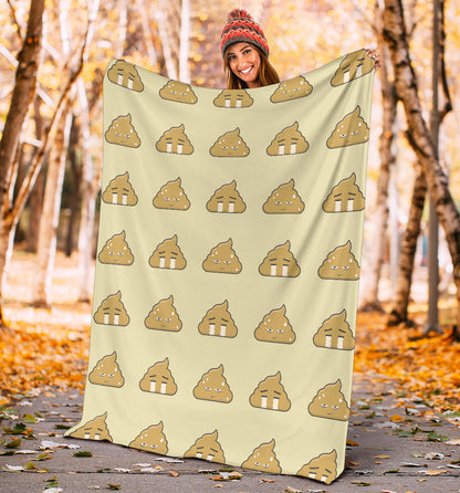 Poop Emoji Pattern Print Design A04 Premium Blanket