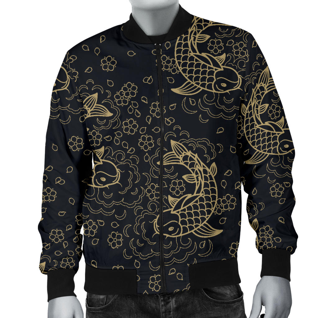 KOI Fish Pattern Print Design 02 Men Bomber Jacket