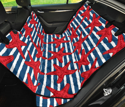 Starfish Red Pattern Print Design 02 Rear Dog Car Seat Cover Hammock