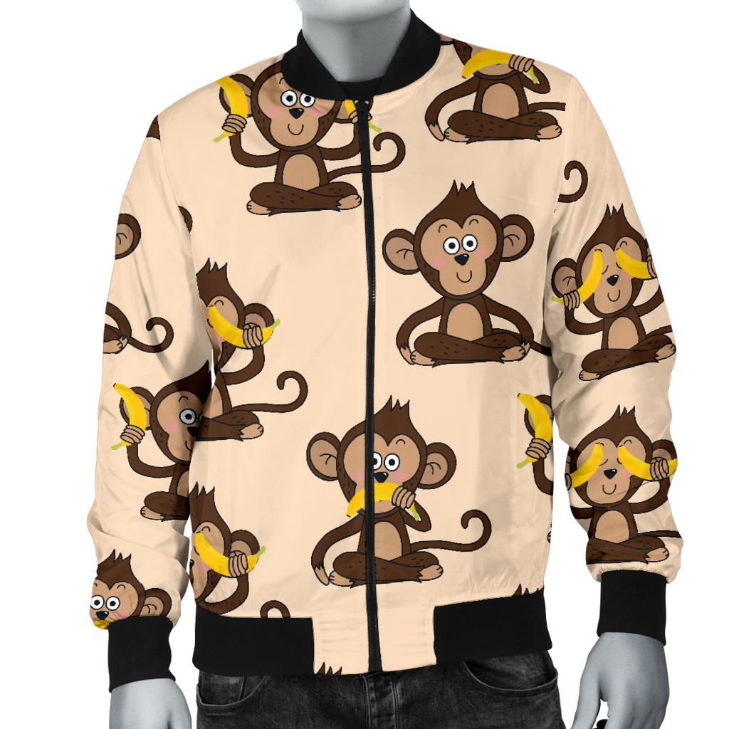 Monkey Pattern Print Design 03 Men Bomber Jacket
