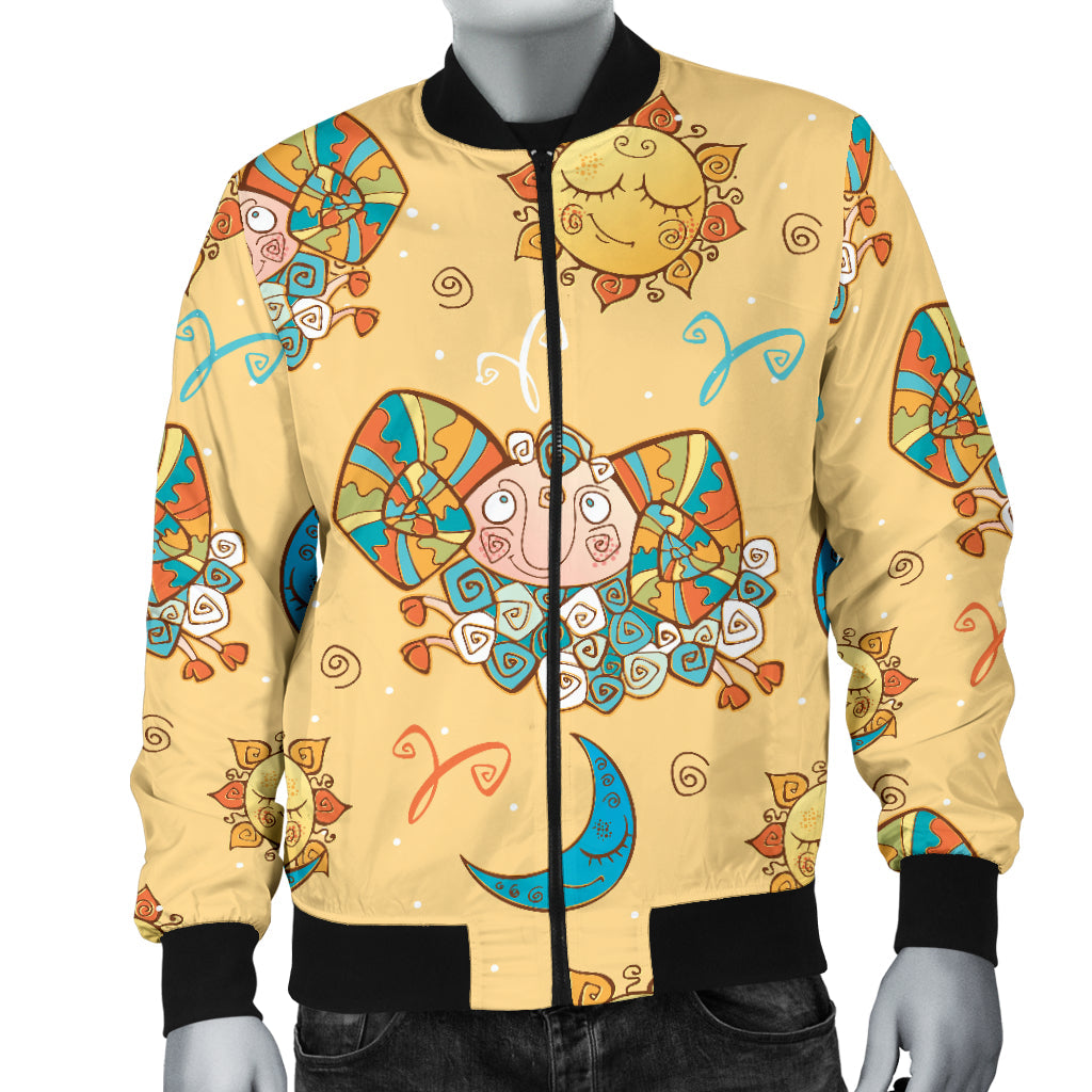 Aries Zodiac Pattern Print Design 03 Men Bomber Jacket