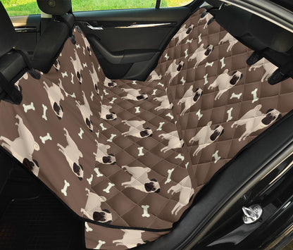 Pug Pattern Print Design A02 Rear Dog Car Seat Cover Hammock