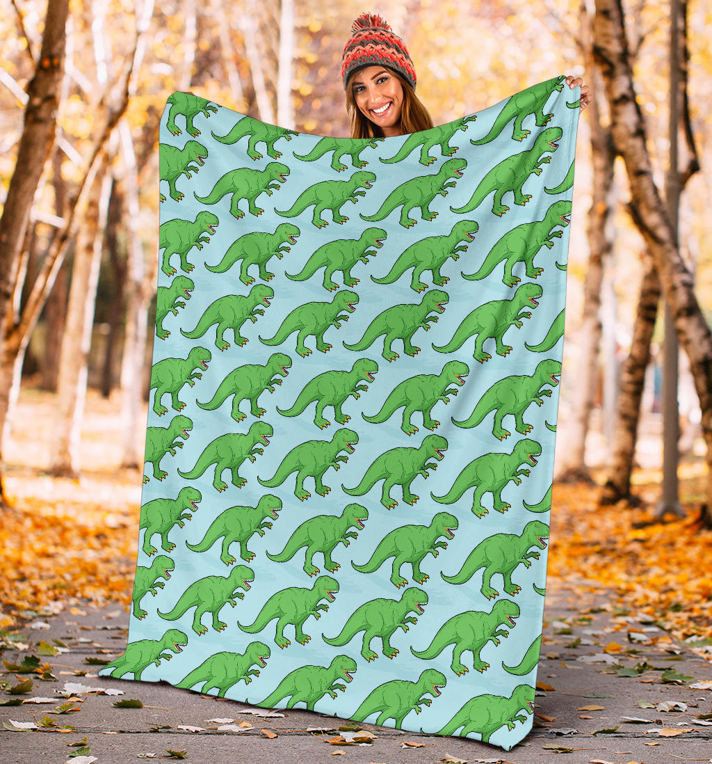 T Rex Pattern Print Design A01 Premium Blanket