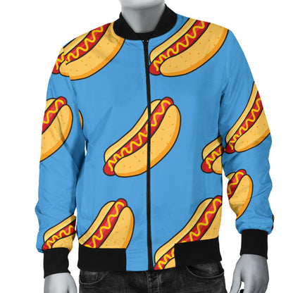 Hot Dog Pattern Print Design 02 Men Bomber Jacket