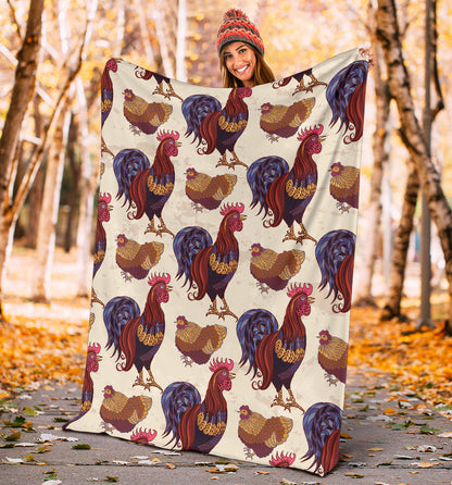 Rooster Pattern Print Design A03 Premium Blanket