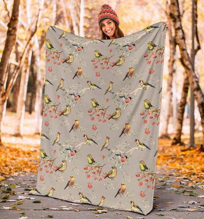 Birds Pattern Print Design 03 Premium Blanket